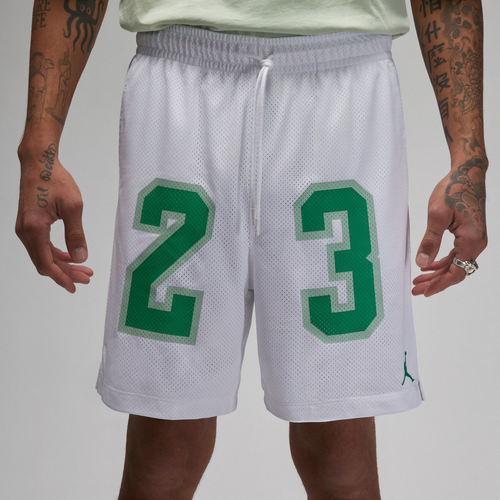 Shop Jordan Mens  Mesh Gfx Shorts In White/green