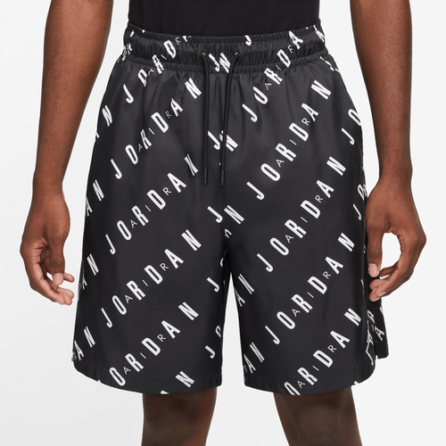 

Jordan Mens Jordan Essential Poolside AOP Shorts - Mens Black/White Size M