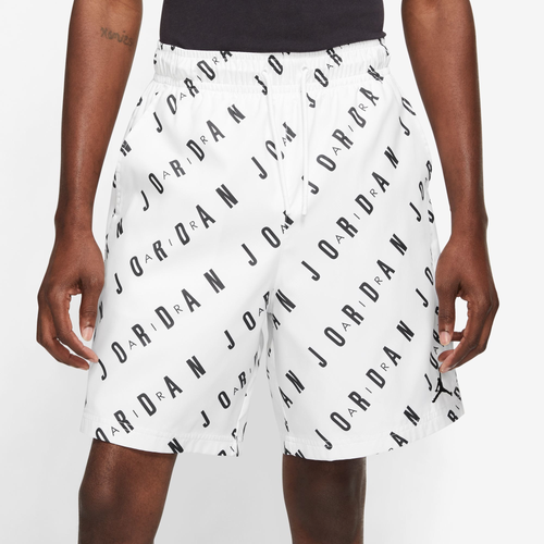 

Jordan Mens Jordan Essential Poolside AOP Shorts - Mens White/Black Size 3XL
