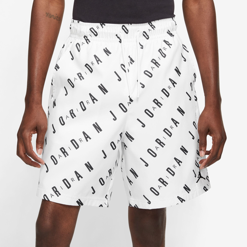 

Jordan Mens Jordan Essential Poolside AOP Shorts - Mens White/Black Size M