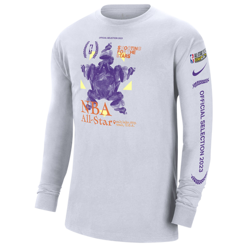 

Jordan Mens Jordan All Star Weekend CTS Long Sleeve T-Shirt - Mens Purple/White Size XL
