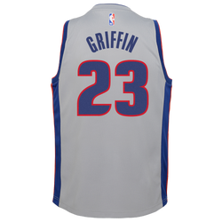 Girls' Grade School - Jordan Pistons Statement Swingman Jersey - Grey/Red