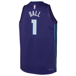 Boys' Grade School - Jordan Hornets Statement Swingman Jersey - Teal/Purple