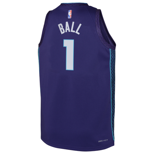 

Jordan Boys Lamelo Ball Jordan Hornets Statement Swingman Jersey - Boys' Grade School Teal/Purple Size XL