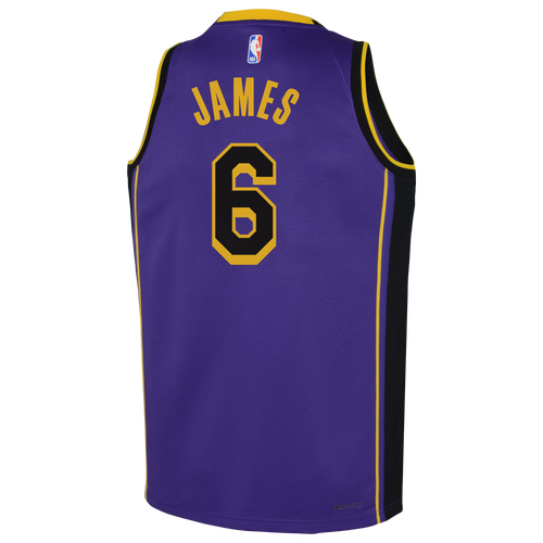 

Jordan Boys Lebron James Jordan Lakers Statement Swingman Jersey - Boys' Grade School Purple/Yellow Size L