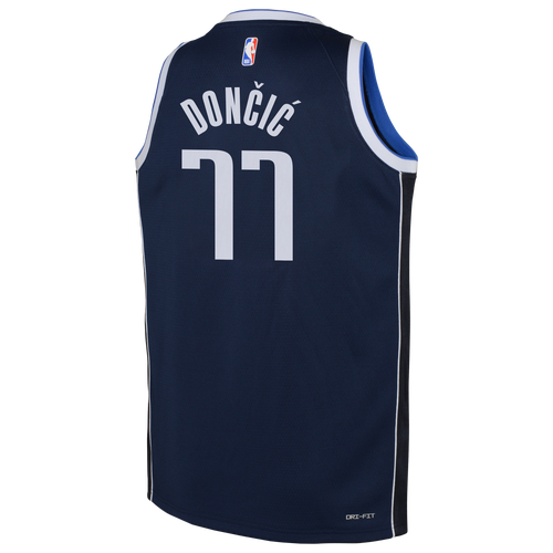 Jordan Kids' Boys Luka Doncic  Mavericks Statement Swingman Jersey In Navy/white