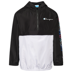 Grade School - Champion 1/4 Zip Windbreaker - Black/White
