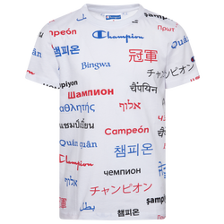 Boys' Grade School - Champion Multi-Lingual All Over Print T-Shirt - White/Blue