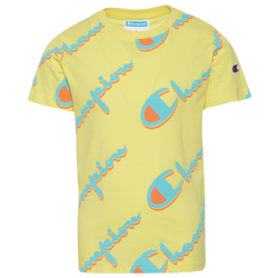 Boys' Preschool - Champion Drop Shadow AOP T-Shirt - Yellow/Blue/Orange