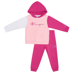 Boys' Toddler - Champion Reverse Weave Colorblock Jogger Set - Pink Candy/Peony Parade/White