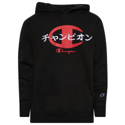 Boys' Grade School - Champion Japanese Screen Print Fleece Hoodie - Black/Red