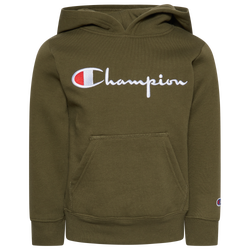 Boys' Preschool - Champion Embroidered Fleece Hoodie - Green/Green
