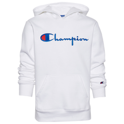 Boys' Grade School - Champion Heritage Premium Fleece Hoodie - White/Blue