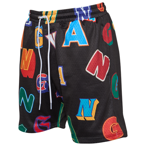 

Y.A.N.G Mens Y.A.N.G Varsity Basketball Shorts - Mens Black/Multi Size L