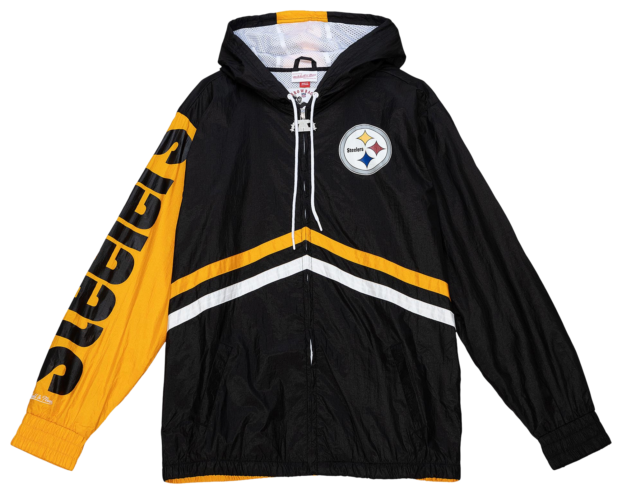 NFL Team Apparel Black/Gold Steelers deals Pullover Windbreaker Jacket Size L