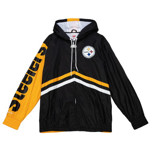 

Mitchell & Ness Mens Pittsburgh Steelers Mitchell & Ness Steelers Undeniable Windbreaker - Mens Black/Gold/Black Size S
