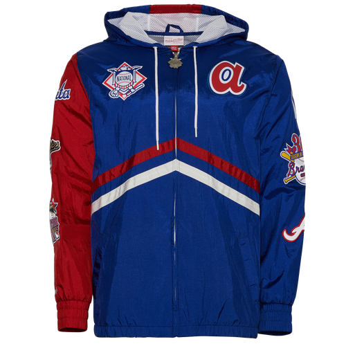 

Mitchell & Ness Mens Atlanta Braves Mitchell & Ness Braves Undeniable Windbreaker - Mens Blue/Red Size XXL