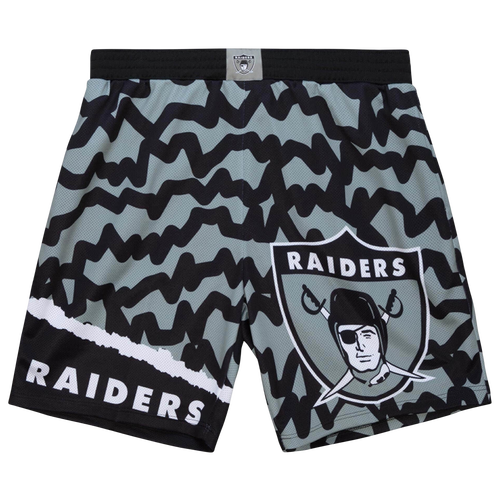 Mitchell & Ness, Shorts, Mitchell Ness Raiders Big Face Jumbotron Shorts  Black Silver Mens