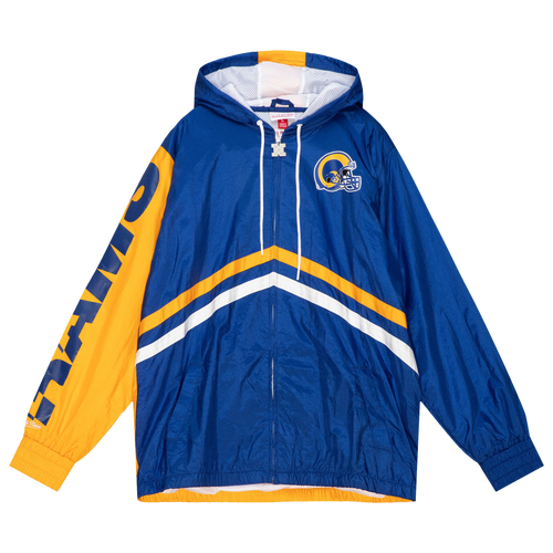 Mens Los Angeles Rams Mitchell & Ness Rams Undeniable Windbreaker Royal/Yellow