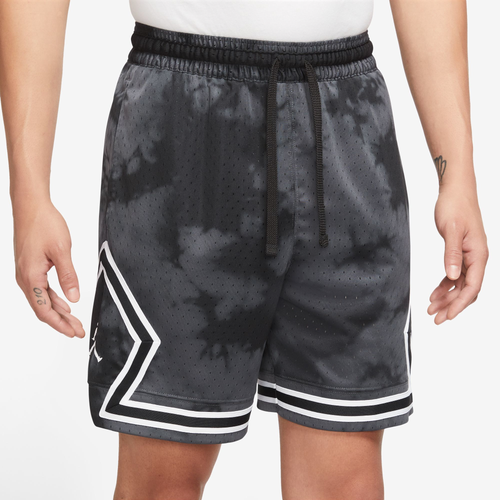 

Jordan Mens Jordan Sport All Over Print Diamond Shorts - Mens Black/White Size L