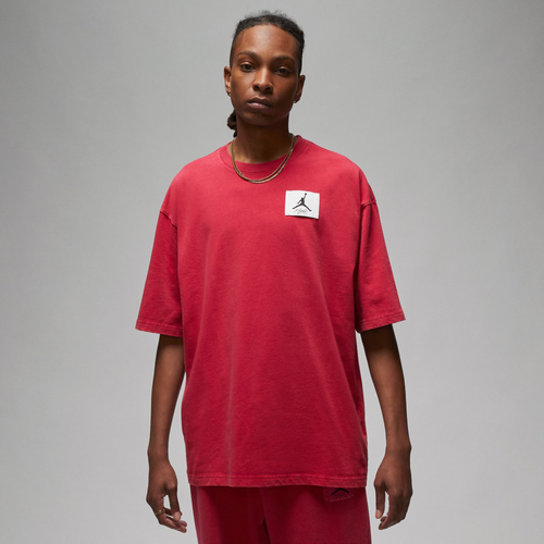 

Jordan Mens Jordan Flight Essentials Washed Oversized Short Sleeve Crew - Mens Cardinal Red