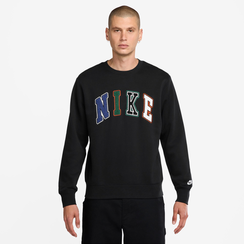 

Nike Mens Nike Club BB Crew Letters - Mens White/Black Size XL