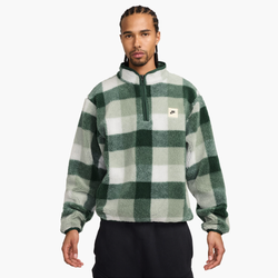 Men's - Nike Club Seasonal Winterized All Over Print Half-Zip - Fir/Sail/Fir