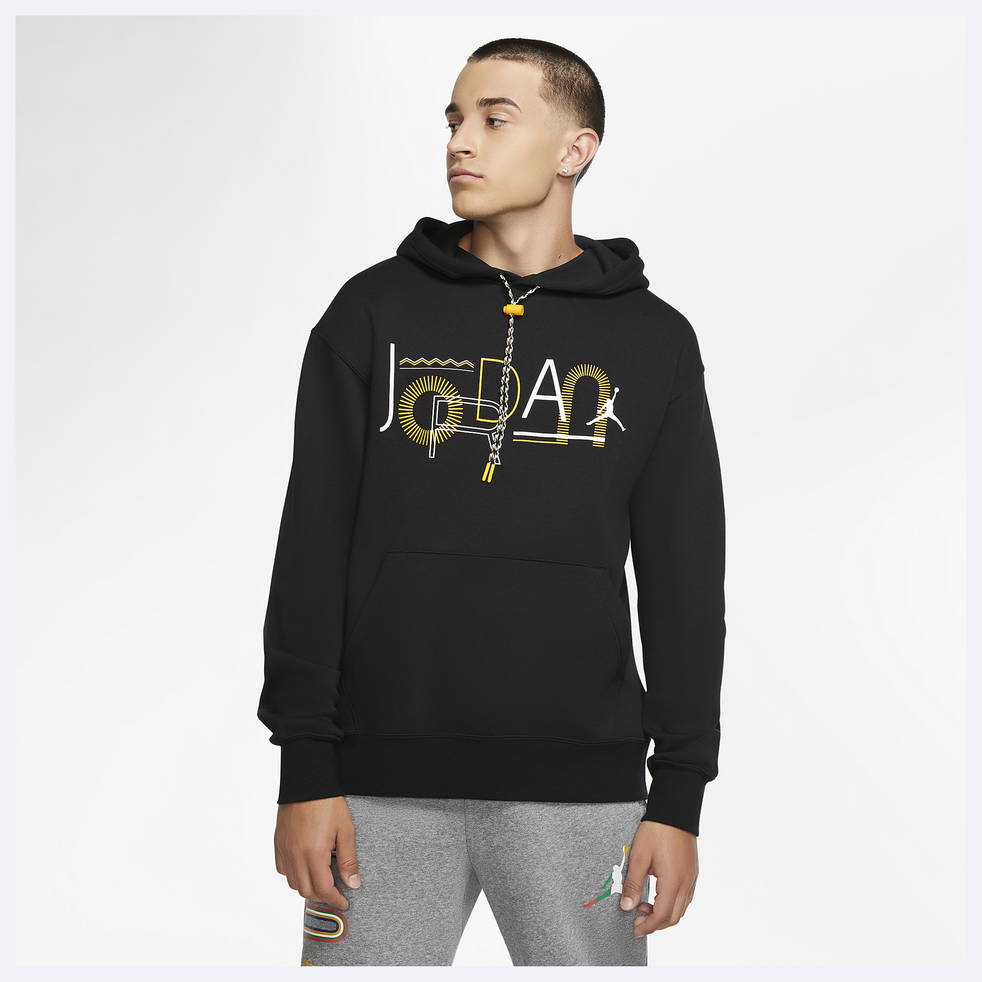 black and yellow jordan hoodie