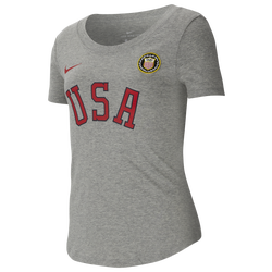 Girls' Grade School - Nike Olympic Tokyo20 T-Shirt - Red/Dark Grey Heather