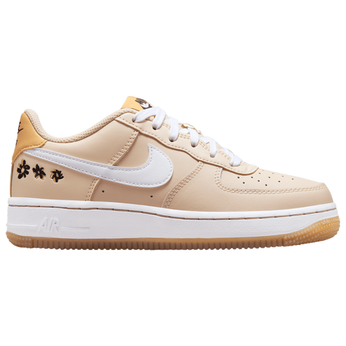 Shop Nike Girls  Air Force 1 Se In Tan/white