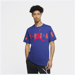 Men's - Jordan Brand Stretch T-Shirt - Deep Royal Blue/Track Red/Infrared 23