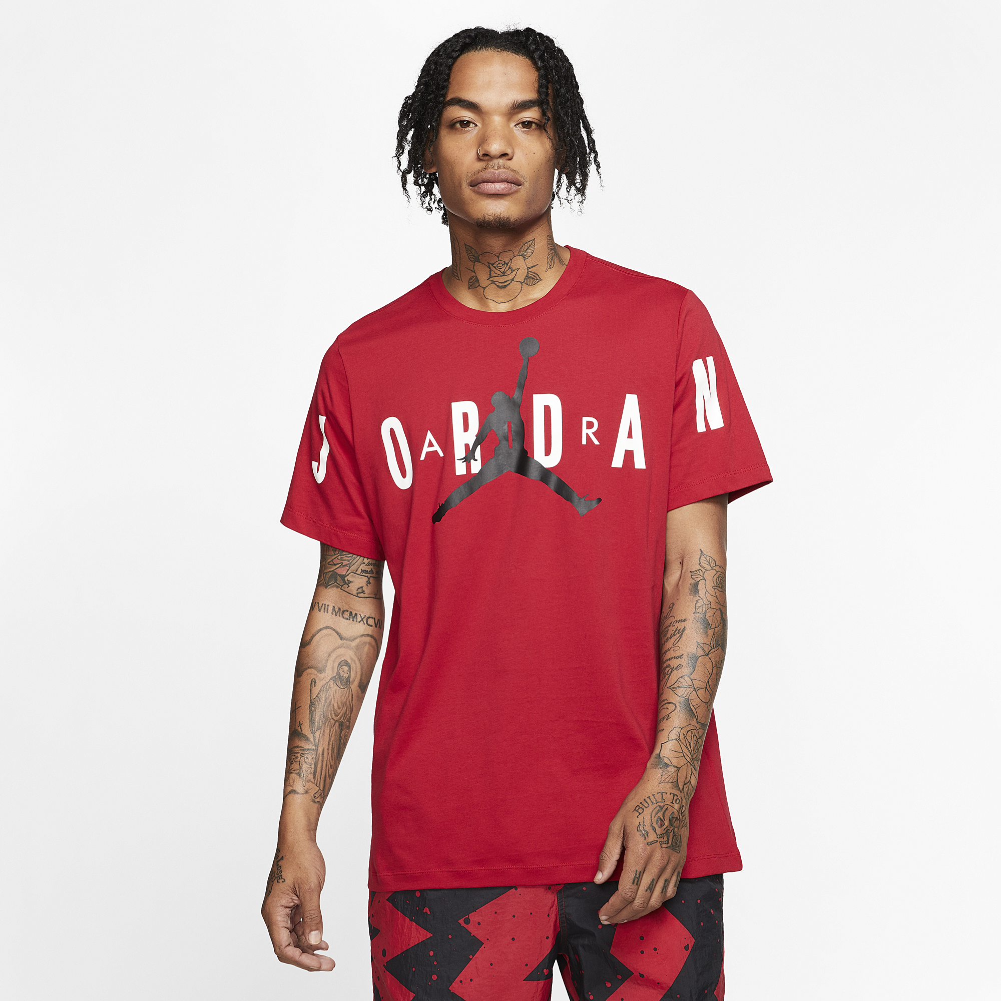 red and black jordan t shirt