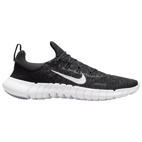 

Nike Mens Nike Free Run 5.0 '21 - Mens Running Shoes Black/White/Dark Smoke Grey Size 08.5
