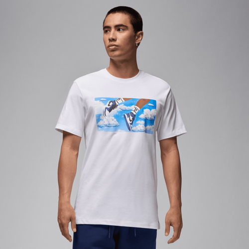 Jordan Flight Essential Short Sleeve Crew - Jordan White/Navy