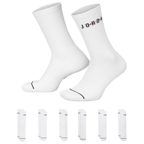 

Jordan Jordan Essential Crew Socks 6 Pack - Adult White/Red/Black Size L