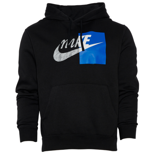 

Nike Mens Nike Split Logo Pullover Hoodie - Mens Black/Blue Size XL