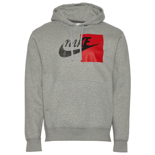 Grey nike outlet hoodie red logo