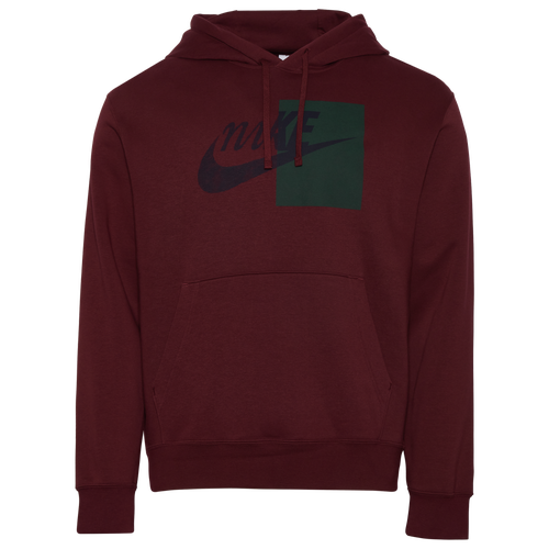 Nike Mens  Split Logo Pullover Hoodie In Night Maroon/black