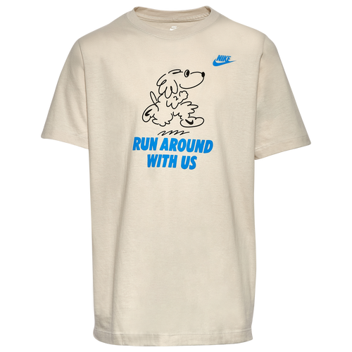 

Boys Nike Nike Run Around T-Shirt - Boys' Grade School Bone/Bone Size XL