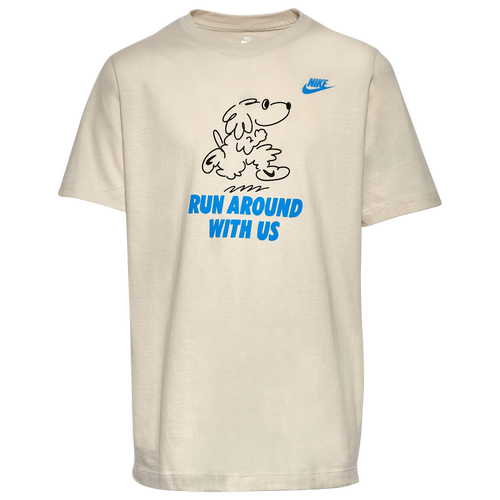 

Boys Nike Nike Run Around T-Shirt - Boys' Grade School Bone/Bone Size L