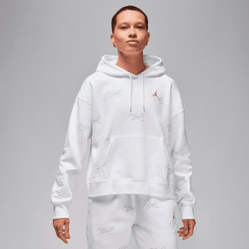 

Jordan Womens Jordan Brooklyn Fleece Pullover 2 - Womens Gray/White Size L