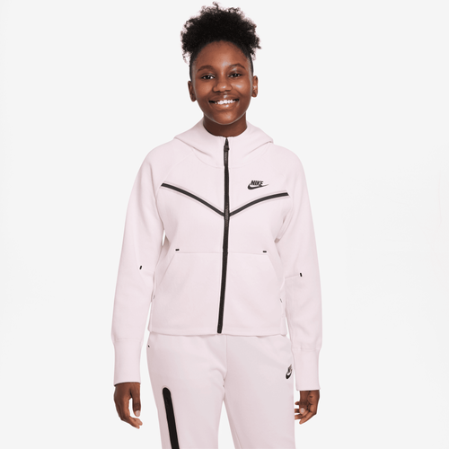 Nike Kids' Girls Nsw Tech Fleece Full-zip Hoodie In Pearl Pink/black ...