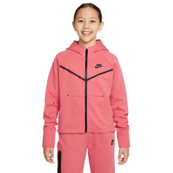 Girls' Grade School - Nike NSW Tech Fleece Full-Zip Hoodie - Sea Coral/Black