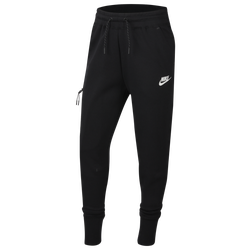 Girls' Grade School - Nike NSW Tech Fleece Pants - Black/White