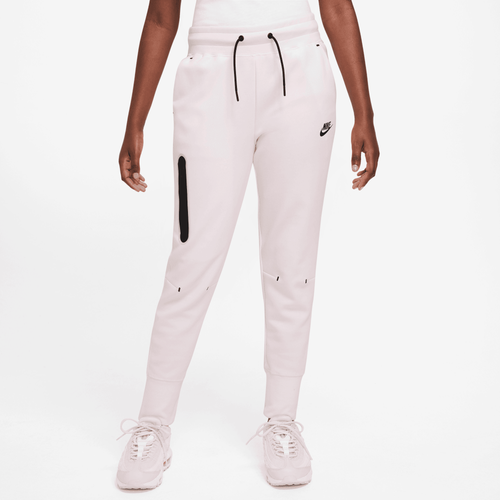 

Girls Nike Nike NSW Tech Fleece Pants - Girls' Grade School Pearl Pink/Black Size S