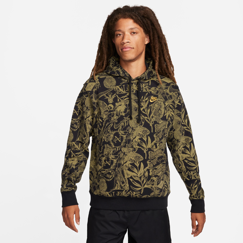 

Nike Mens Nike NSW BB Toile Club Pullover Hoodie - Mens Gold/Black Size XL