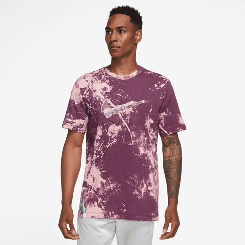 

Nike Mens Nike Dri-FIT Run Division AOP Short Sleeve T-Shirt - Mens Pink Bloom/Pink Bloom Size S