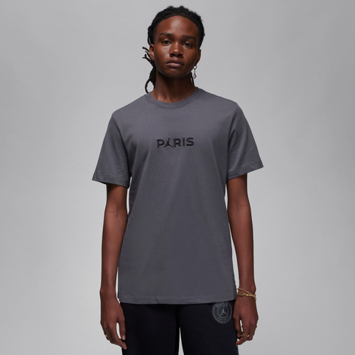 

Jordan Mens Jordan Short Sleeve Wordmark T-Shirt - Mens Iron Grey/Black Size L