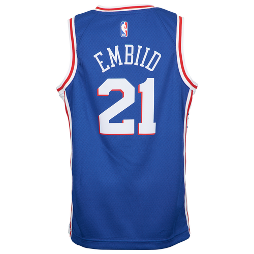 

Nike Boys Joel Embiid Nike 76ers Swingman Jersey - Boys' Grade School Blue/Red Size L