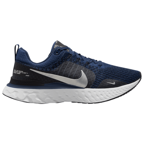 

Nike Mens Nike React Infinity Run Flyknit 3 RF - Mens Running Shoes College Navy/Metallic Silver/Black Size 11.0